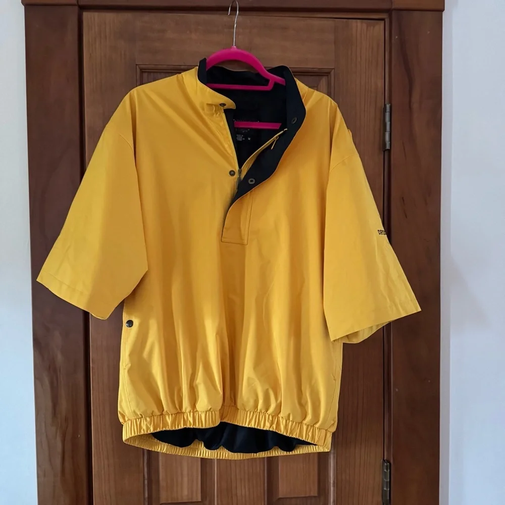 Footjoy Dryjoys Windbreaker 1/4 Zip Golf Jacket Men’s Medium Golden Yellow